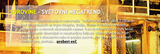 Surovine - svetovni megatrend